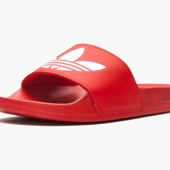 NEW ADIDAS ORIGINALS MEN\'S ADILETTE LITE TREFOIL SLIDES ~ SIZE US 10#FU8296  RED main image 5